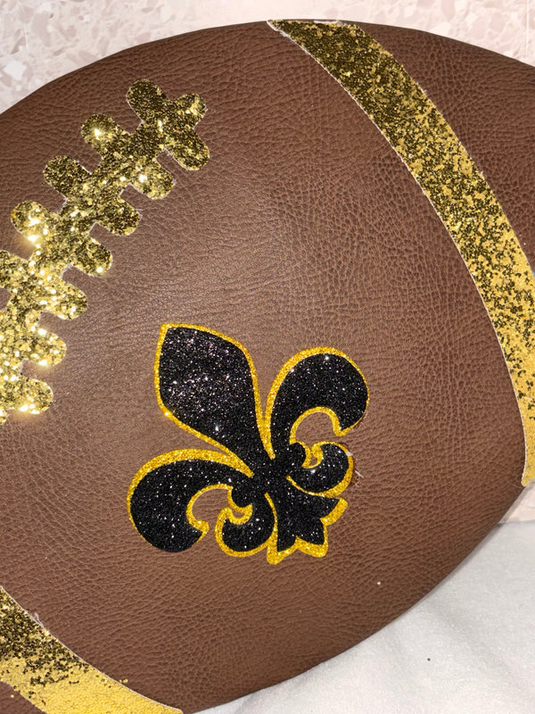 Sports theme football wreath attachment